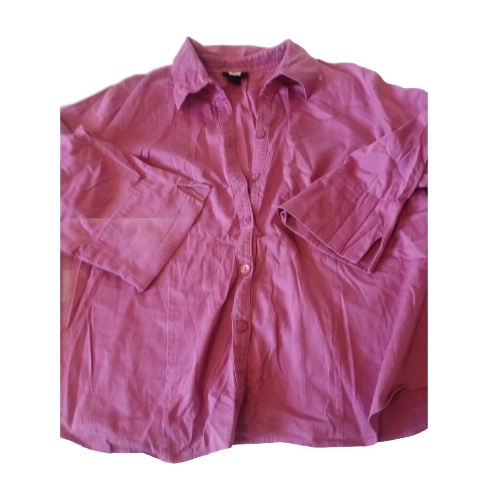 Studio 1940 Top Womens Sz 18/20W Blouse Shirt Button Pink Lightweight Spring